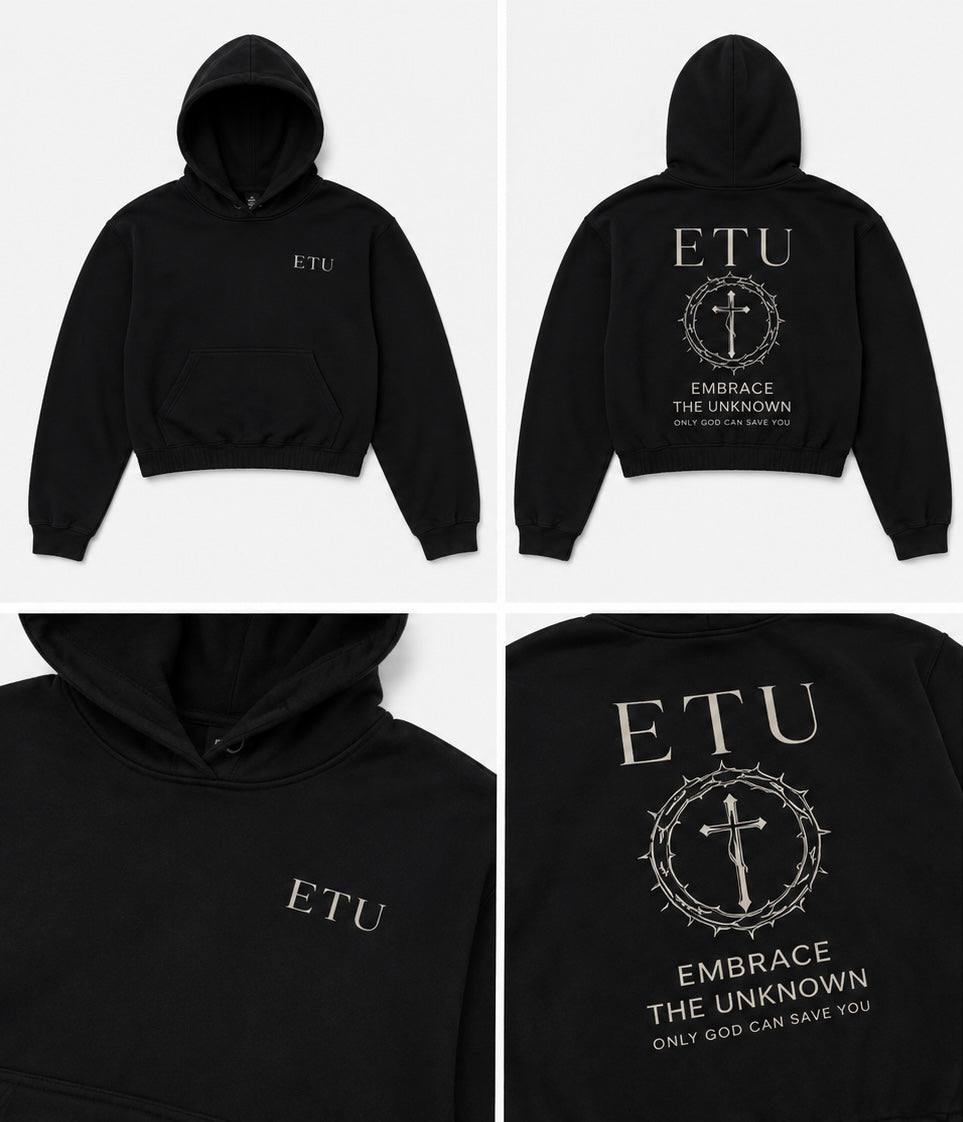 Cropped Fleece Hoodie