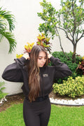 Cropped Fleece Hoodie